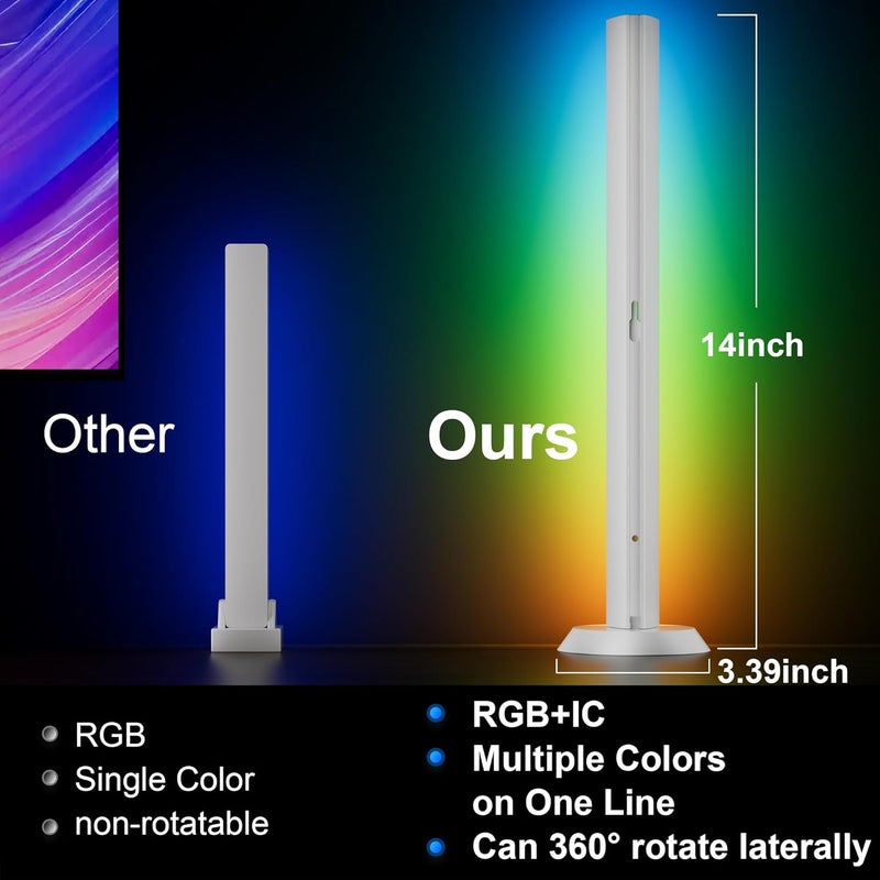 TJOY Smart Light Bars, RGB TV Backlight with Music Sync, LED Table Desk Light Bar, Game Lights with Scene Modes, 60 Lumens, Atmosphere Lighting for PC, Gaming, Pictures, Room Decoration, 2pack(White) - Image 5